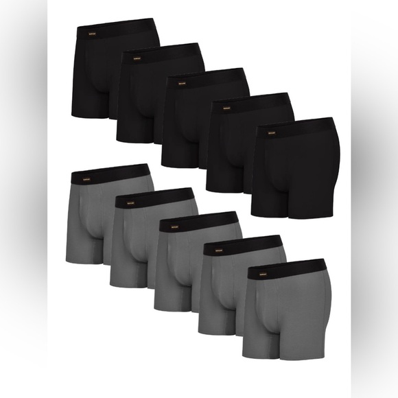Wrangler, Rustler Everyday Comfort Boxer Briefs for Men, Black/Charcoal, 10-Pack - Picture 1 of 9